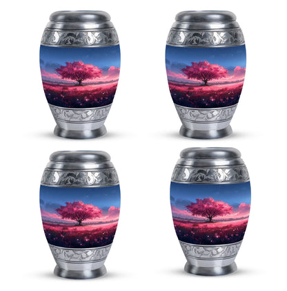 Pink Personalized Tree of Life Cremation Urn for Human Ashes - 10-inch, 200 cu in - Yatskia