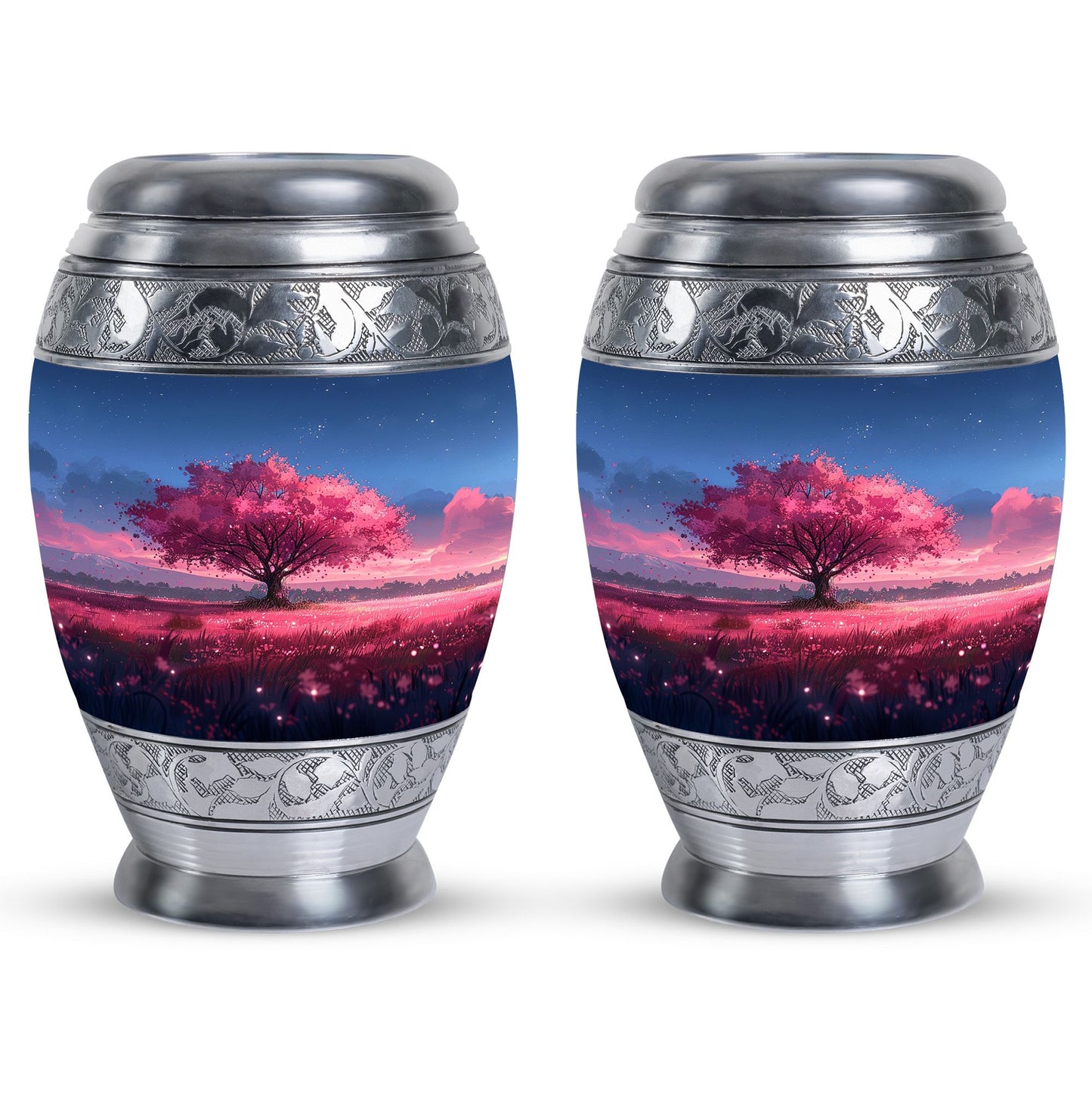 Pink Personalized Tree of Life Cremation Urn for Human Ashes - 10-inch, 200 cu in - Yatskia