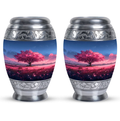 Pink Personalized Tree of Life Cremation Urn for Human Ashes - 10-inch, 200 cu in - Yatskia