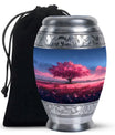 Tree of Life Urn for Human Ashes - Pink Cherry Blossom Design