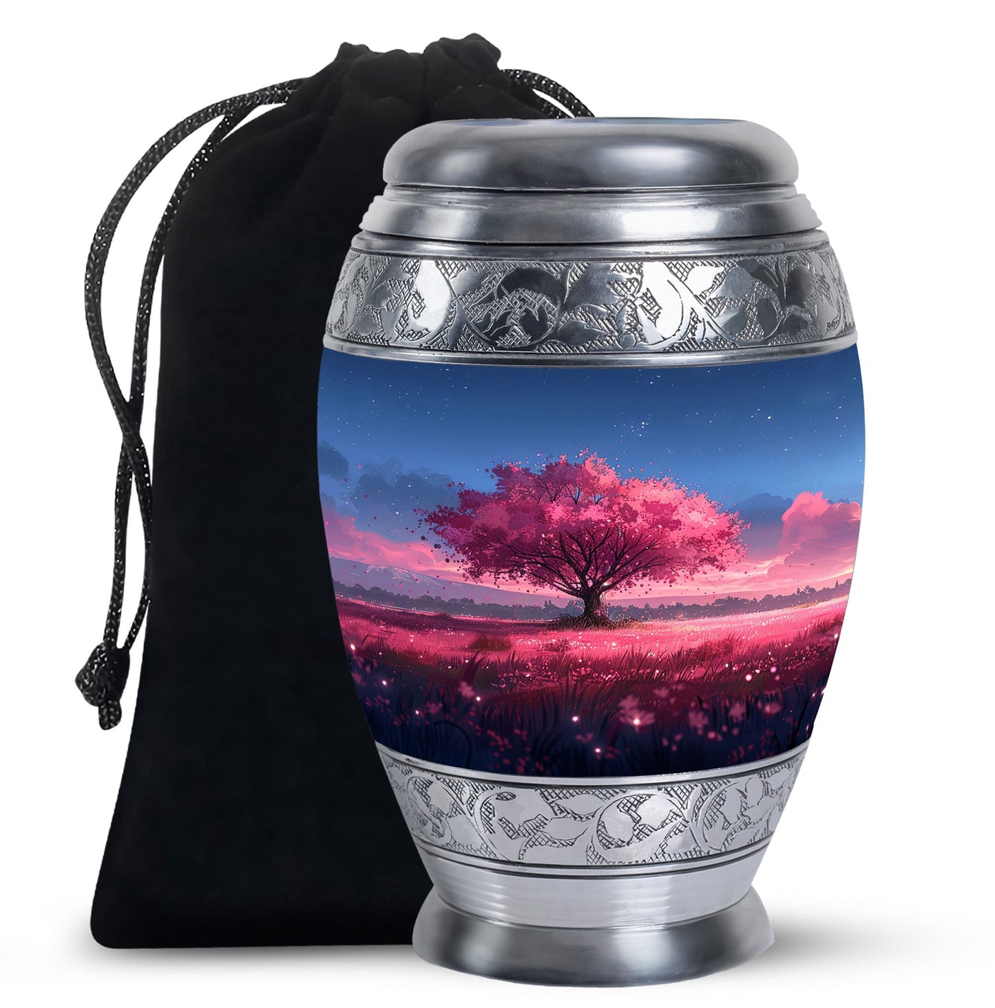 Pink Personalized Tree of Life Cremation Urn for Human Ashes - 10-inch, 200 cu in - Yatskia