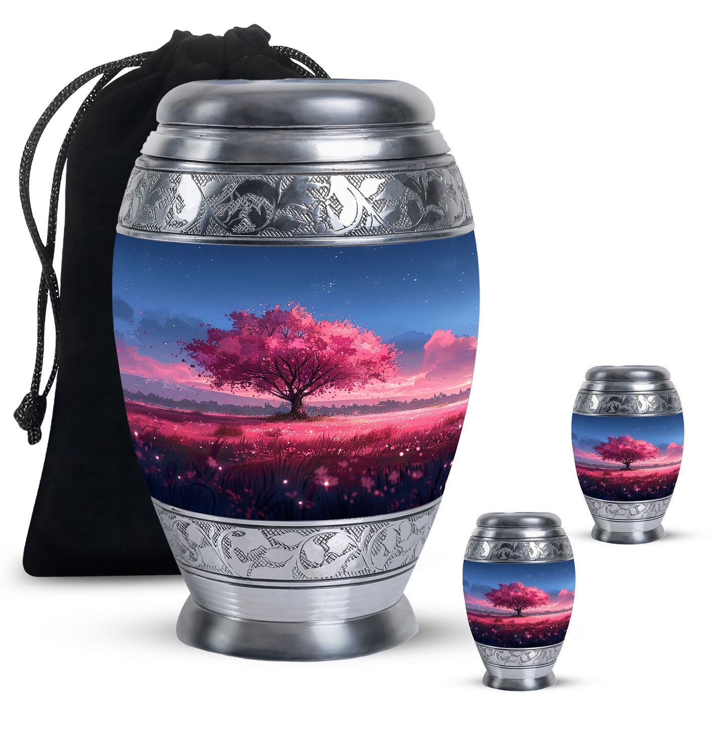 Pink Personalized Tree of Life Cremation Urn for Human Ashes - 10-inch, 200 cu in - Yatskia