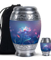 Beautiful Blue Flower Urn - Artistic Floral Design Cremation Urn for Ashes