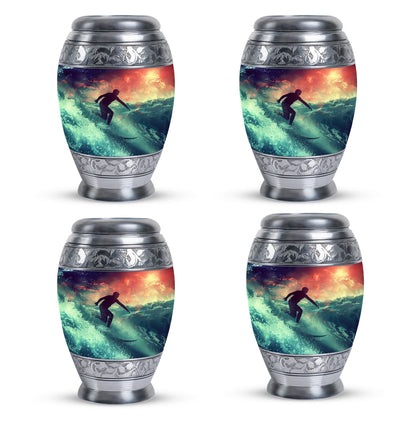 Surfing Man In Ocean - Decorative Unique Urn For Ashes Adult Male