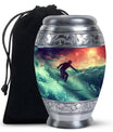 Surfing Man In Ocean - Decorative Unique Urn For Ashes Adult Male
