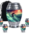 Surfing Man In Ocean - Decorative Unique Urn For Ashes Adult Male