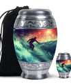 Surfing Man In Ocean - Decorative Unique Urn For Ashes Adult Male