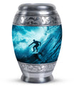 Midnight Surf Odyssey - Large Urn Memorial, Funeral Cremation Urn