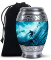 Midnight Surf Odyssey - Large Urn Memorial, Funeral Cremation Urn