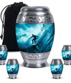Midnight Surf Odyssey - Large Urn Memorial, Funeral Cremation Urn
