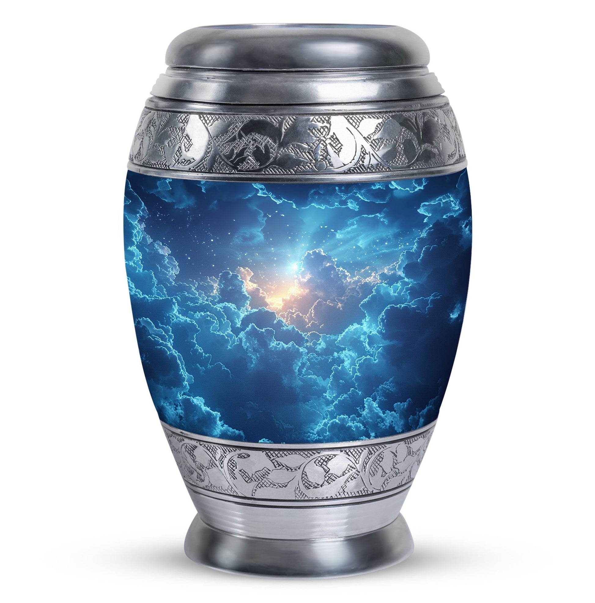 Beautiful Blue Sky and Sun Urn - Unique Urns For Human Ashes