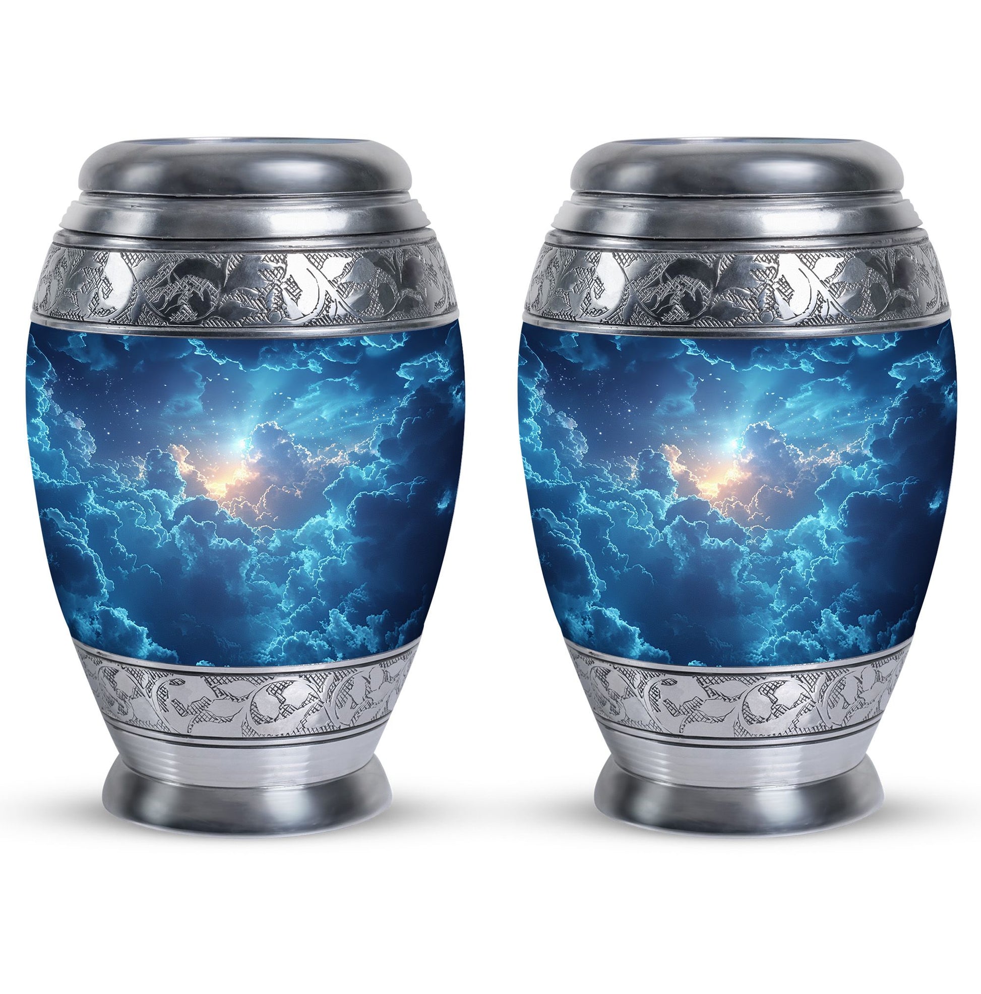 Beautiful Blue Sky and Sun Urn - Unique Urns For Human Ashes