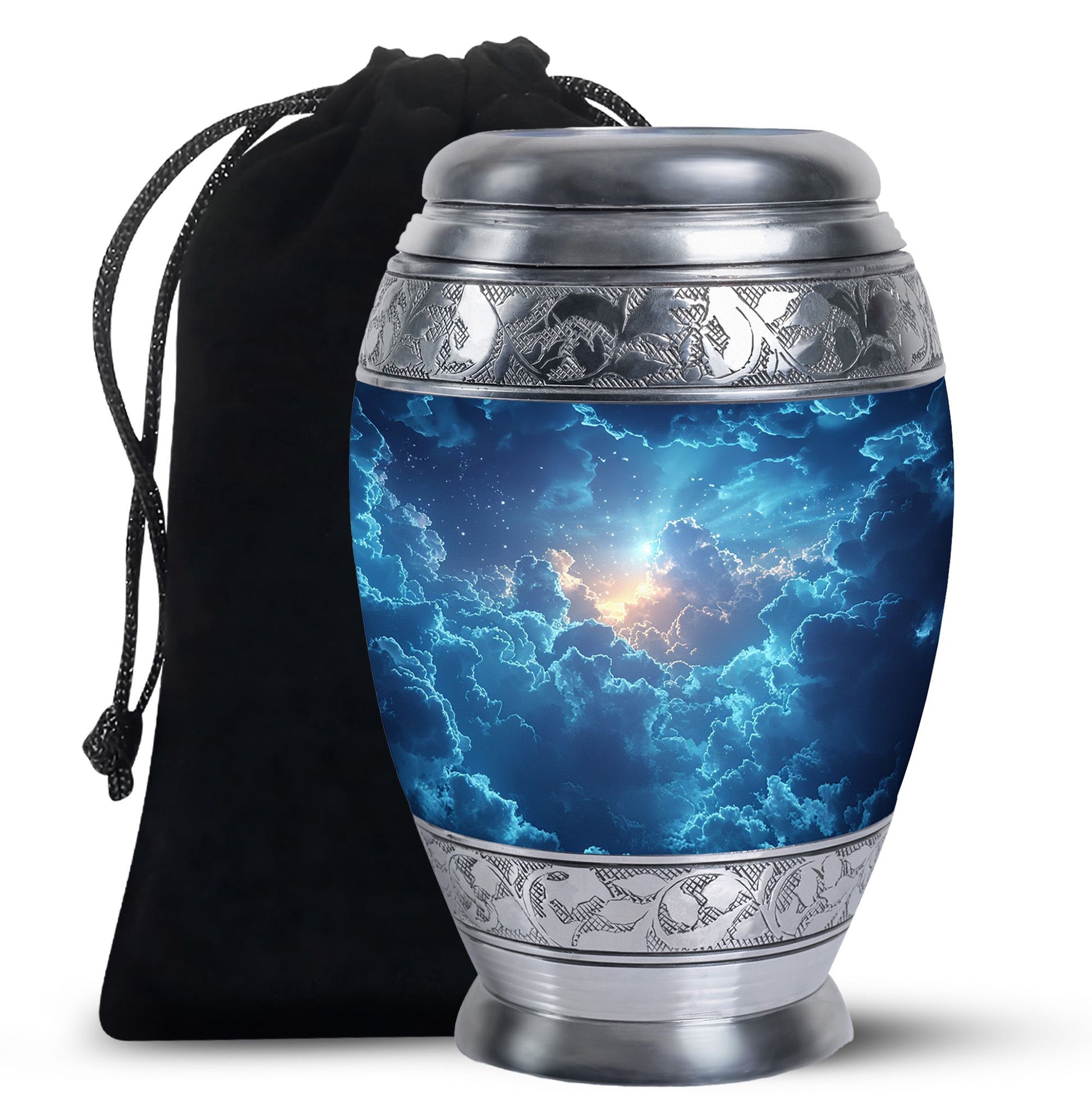 Beautiful Blue Sky and Sun Urn - Unique Urns For Human Ashes
