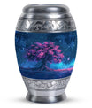 Night Pink Tree Cremation Urn - Beautiful Night Sky Burial Urn For Women