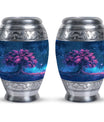 Night Pink Tree Cremation Urn - Beautiful Night Sky Burial Urn For Women