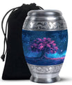 Night Pink Tree Cremation Urn - Beautiful Night Sky Burial Urn For Women