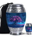 Night Pink Tree Cremation Urn - Beautiful Night Sky Burial Urn For Women
