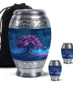 Night Pink Tree Cremation Urn - Beautiful Night Sky Burial Urn For Women