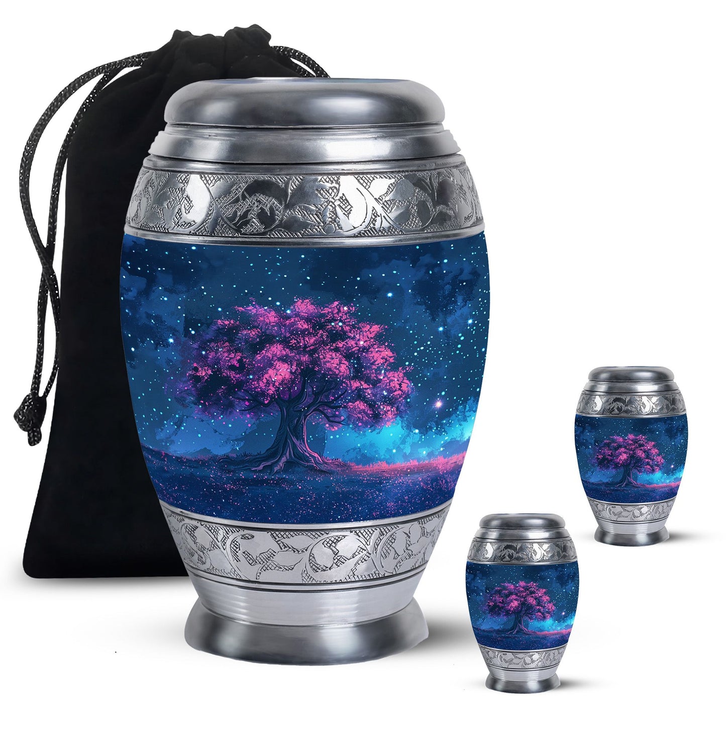 Pink Personalized Star Cremation Urn for Women - 10-inch, 200 cu in - Yatskia