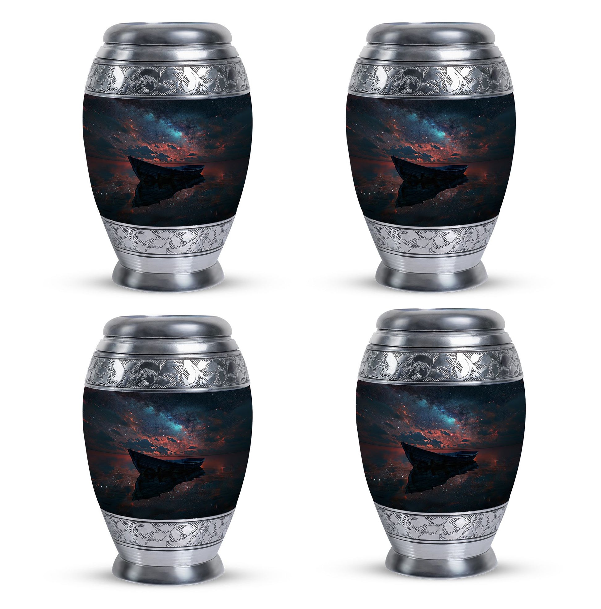 Boat Night Sky Urn – Celestial Vessel Design for Memorial Keepsakes