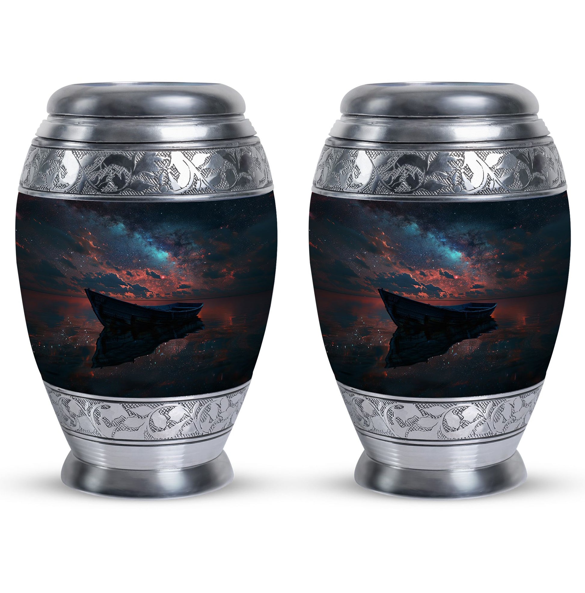 Boat Night Sky Urn – Celestial Vessel Design for Memorial Keepsakes
