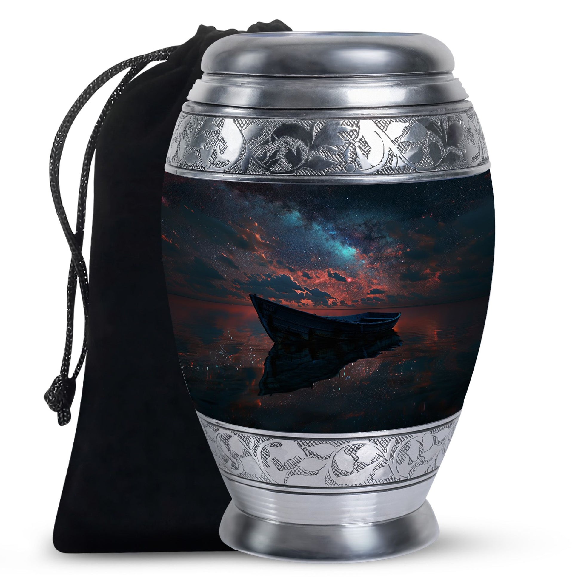 Boat Night Sky Urn – Celestial Vessel Design for Memorial Keepsakes