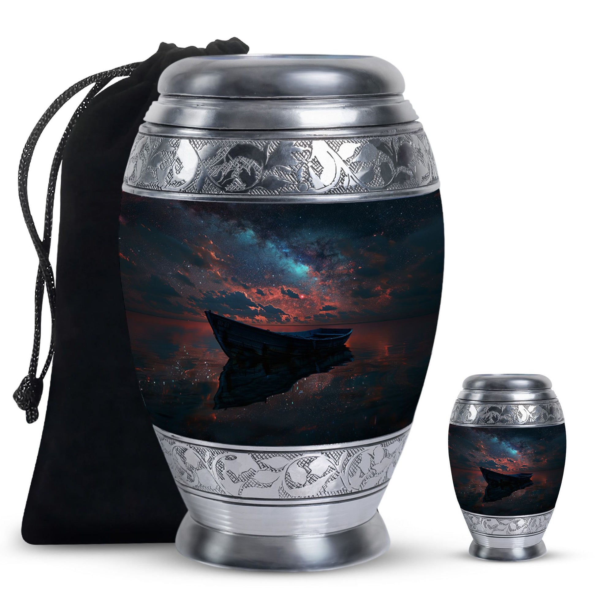 Boat Night Sky Urn – Celestial Vessel Design for Memorial Keepsakes