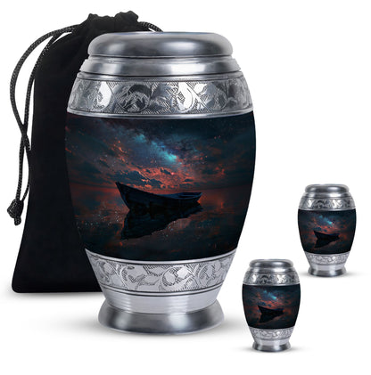 Personalized Boat Memorial Urn for Human Ashes - 10-inch, 200 cu in - Yatskia