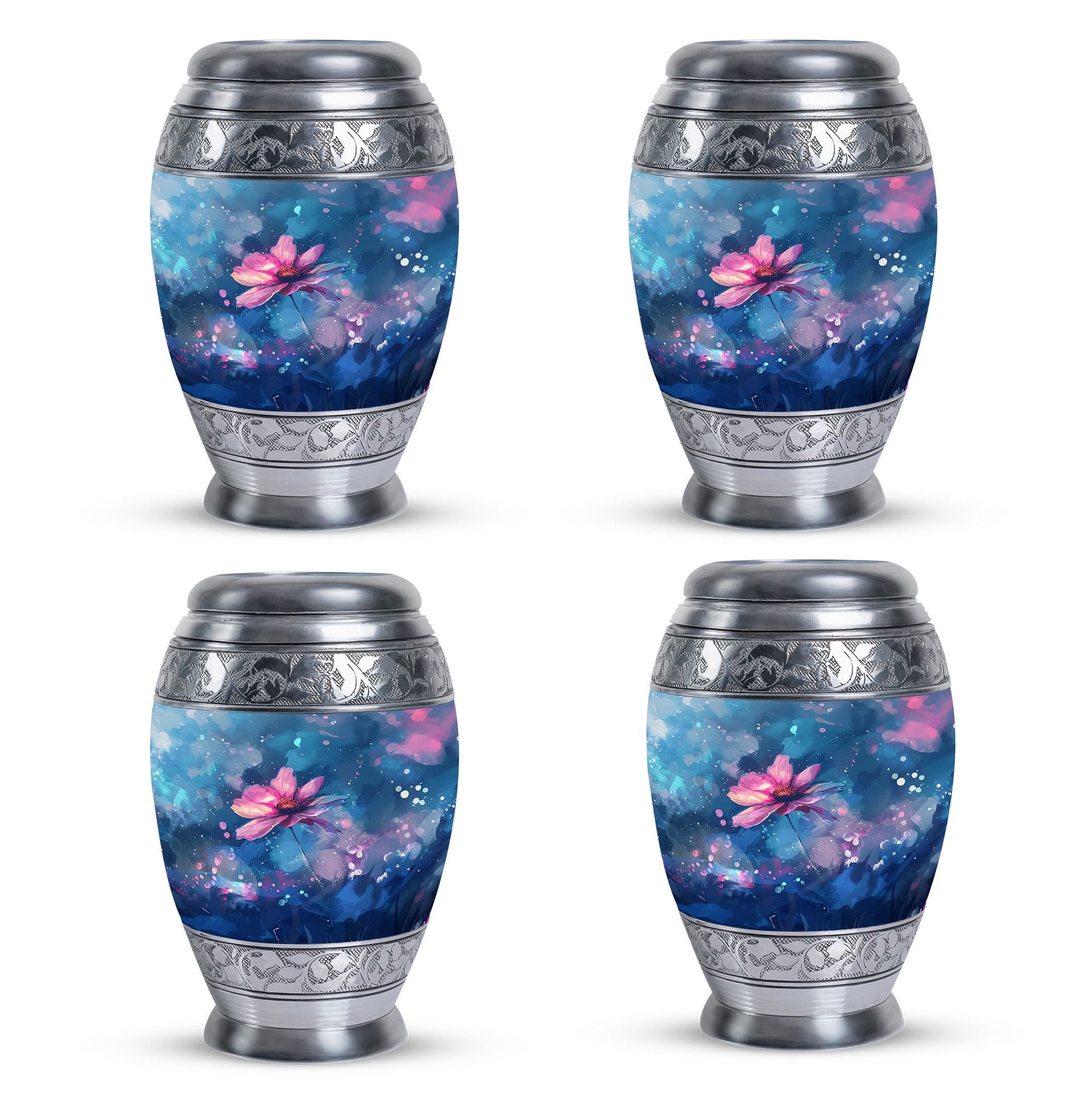 Beautiful Pink Flower Cremation Urn for Ashes - Decorative Unique Urn For Women