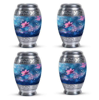 Pink Personalized Flower Cremation Urn for Women - 10-inch, 200 cu in - Yatskia