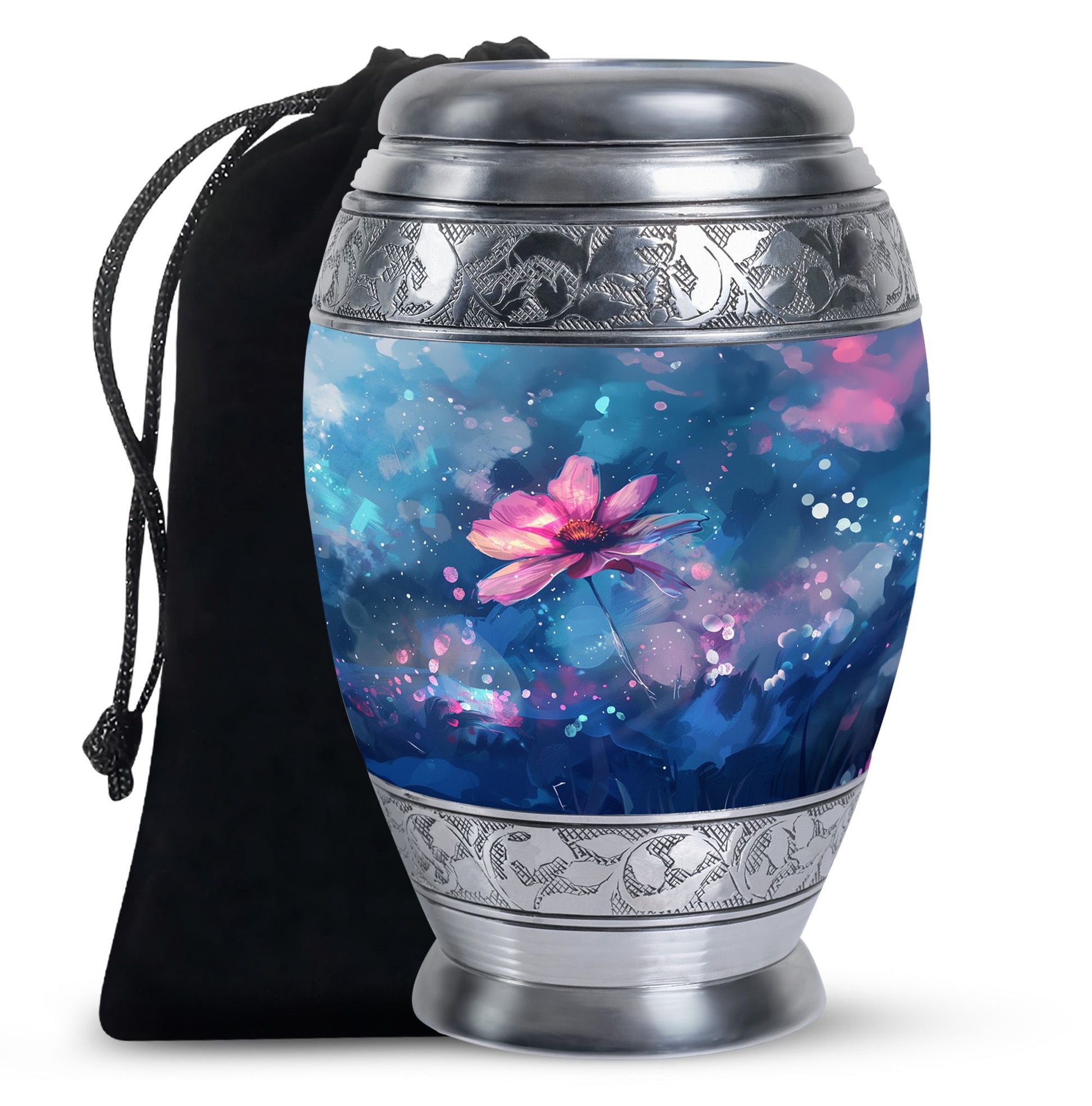 Beautiful Pink Flower Cremation Urn for Ashes - Decorative Unique Urn For Women
