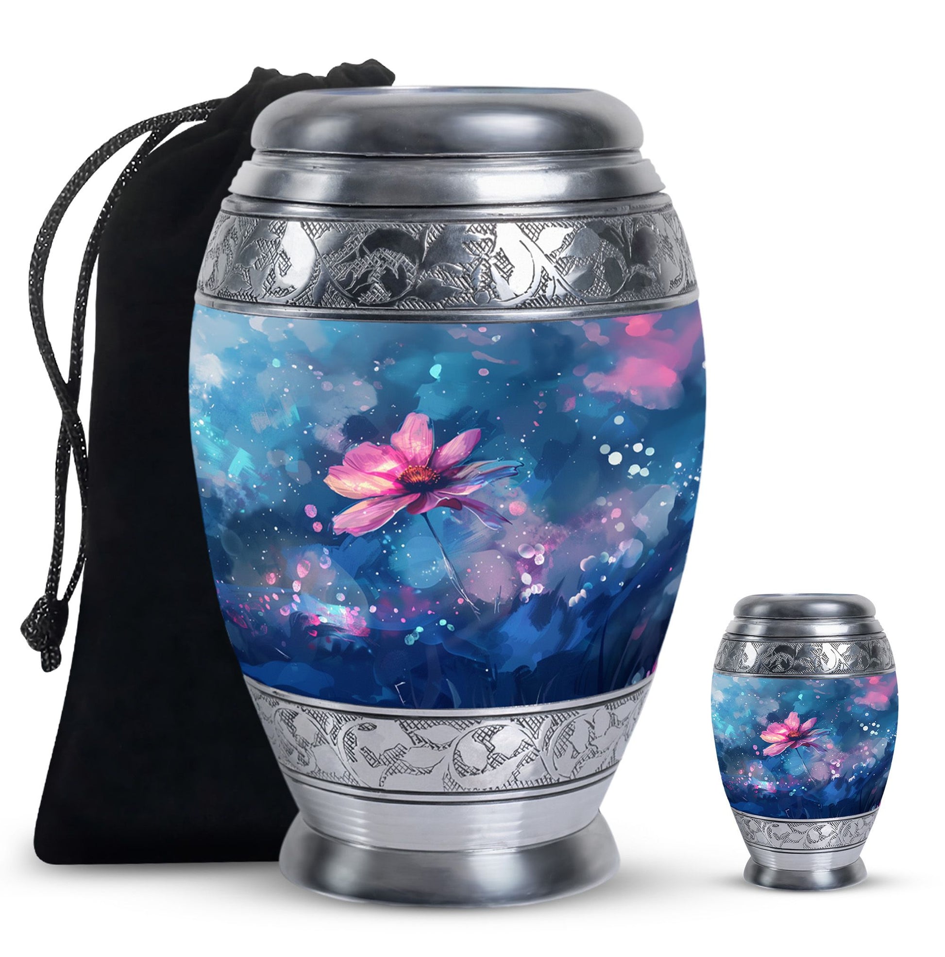 Beautiful Pink Flower Cremation Urn for Ashes - Decorative Unique Urn For Women