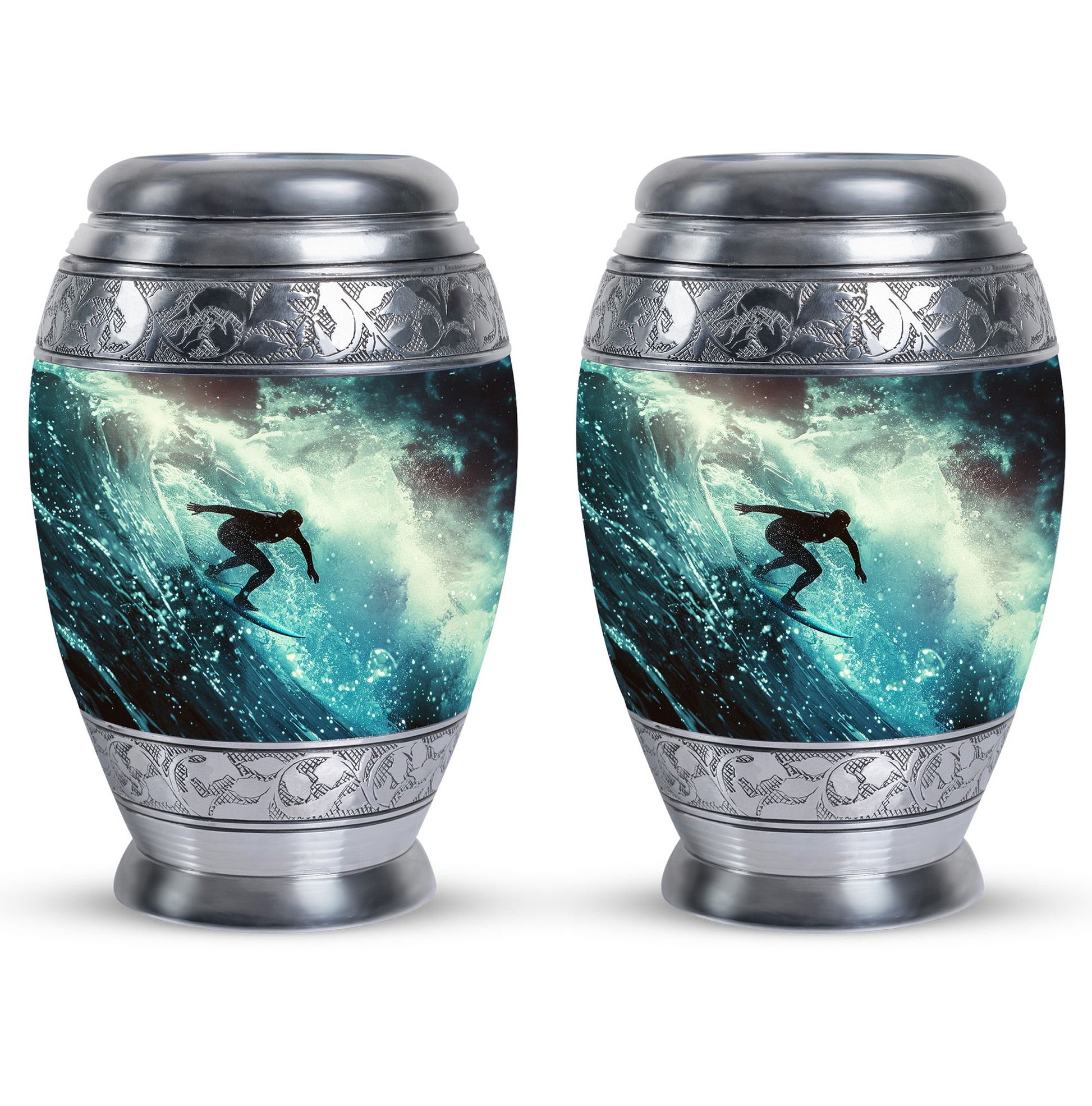 Surfer-Ocean Themed Cremation Urn - Urns For Ashes Large