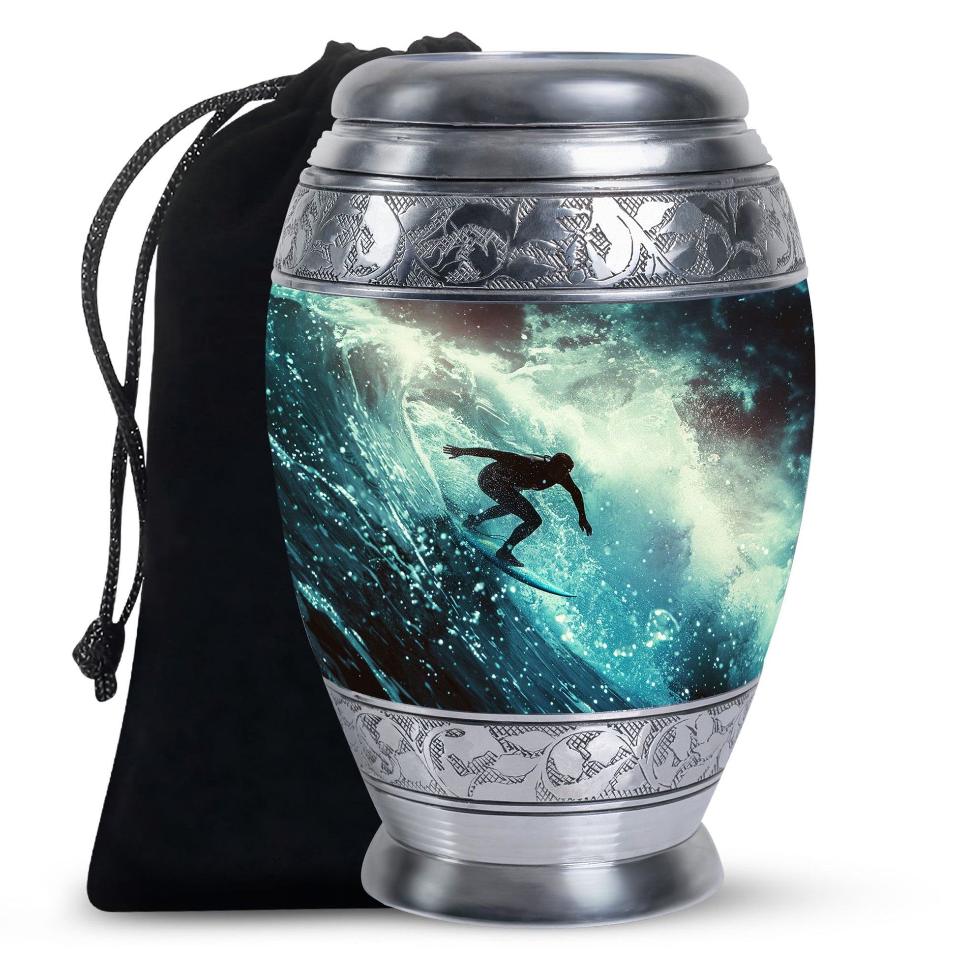 Surfer-Ocean Themed Cremation Urn - Urns For Ashes Large