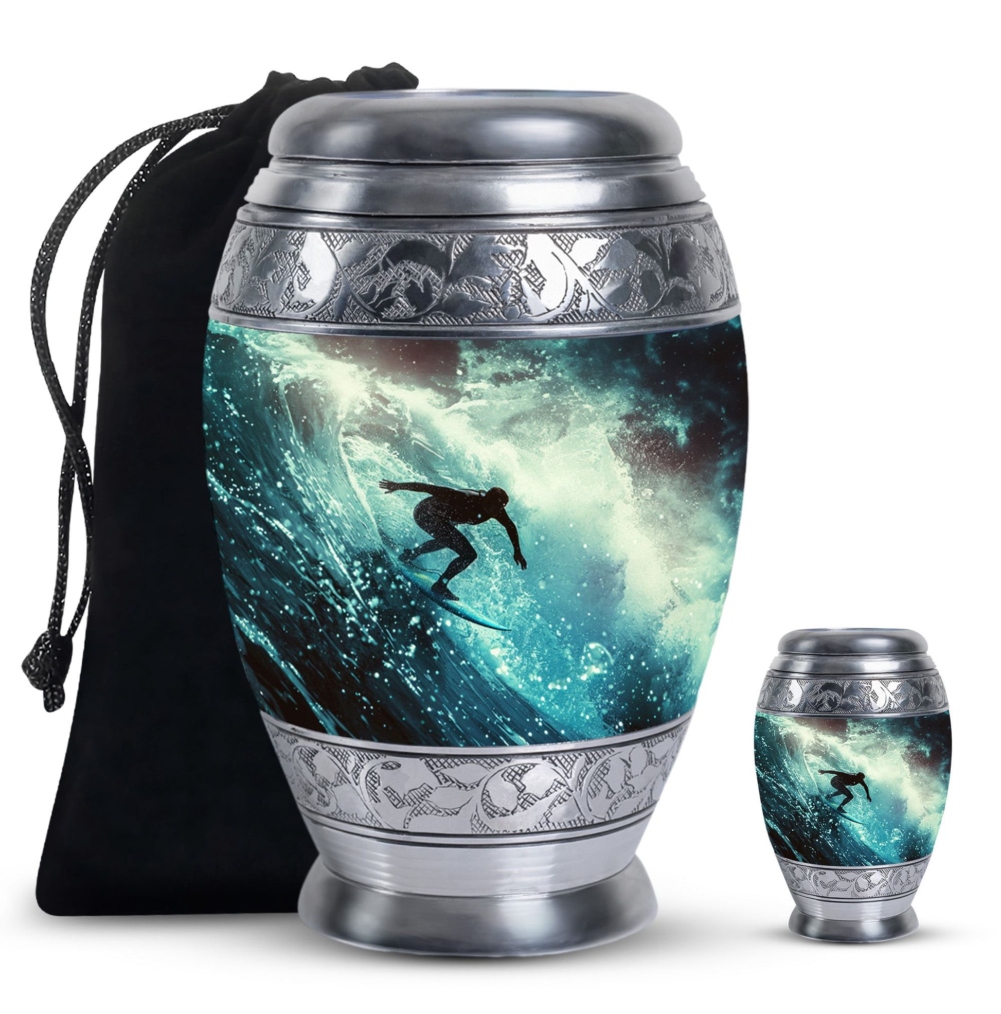 Surfer-Ocean Themed Cremation Urn - Urns For Ashes Large
