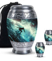 Surfer-Ocean Themed Cremation Urn - Urns For Ashes Large