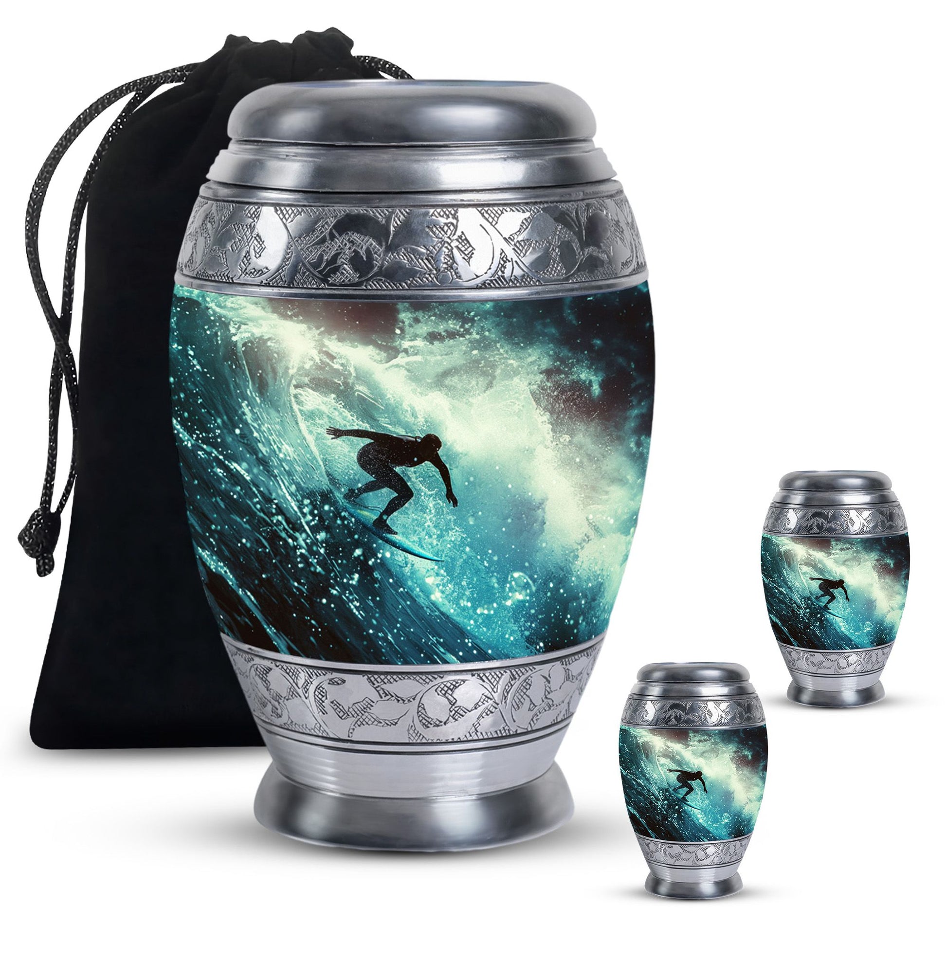 Surfer-Ocean Themed Cremation Urn - Urns For Ashes Large