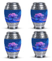 Blue Floral Tree Cremation Urn - Large Urns For Human Ashes