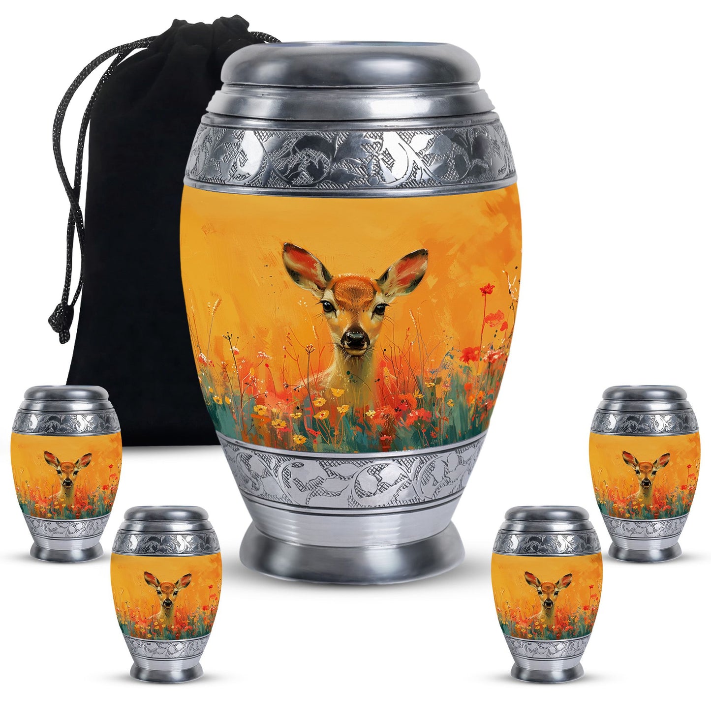 Personalized Deer Cremation Urn for Mom - 10-inch, 200 cu in - Yatskia