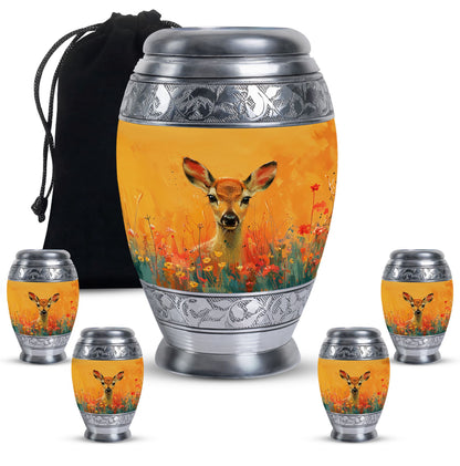 Personalized Deer Cremation Urn for Mom - 10-inch, 200 cu in - Yatskia