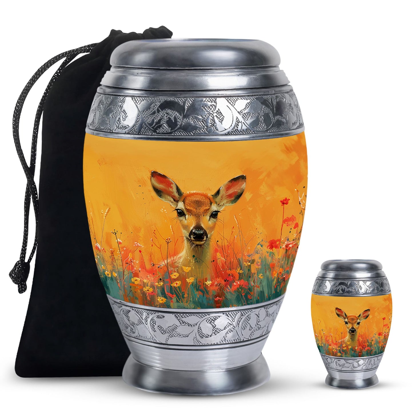 Personalized Deer Cremation Urn for Mom - 10-inch, 200 cu in - Yatskia