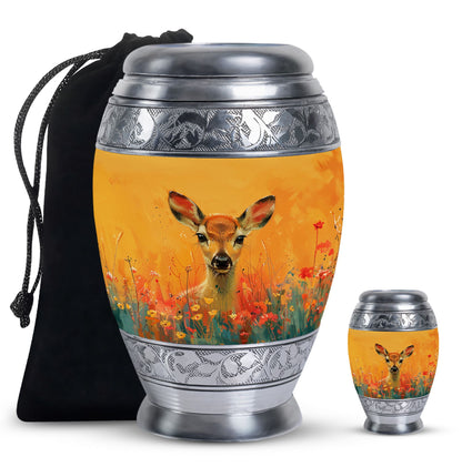 Personalized Deer Cremation Urn for Mom - 10-inch, 200 cu in - Yatskia