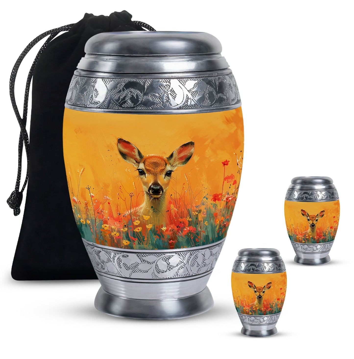 Personalized Deer Cremation Urn for Mom - 10-inch, 200 cu in - Yatskia