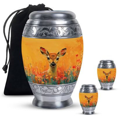 Personalized Deer Cremation Urn for Mom - 10-inch, 200 cu in - Yatskia
