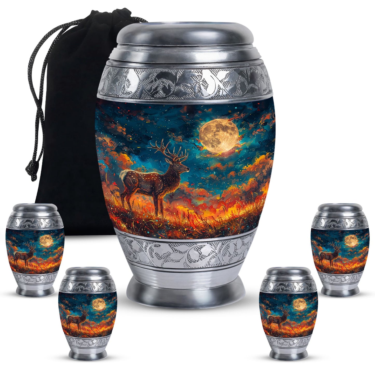 Personalized Deer Cremation Urn for Adults - 10-inch, 200 cu in - Yatskia