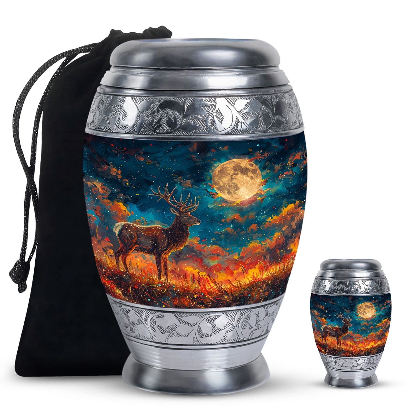Personalized Deer Cremation Urn for Adults - 10-inch, 200 cu in - Yatskia