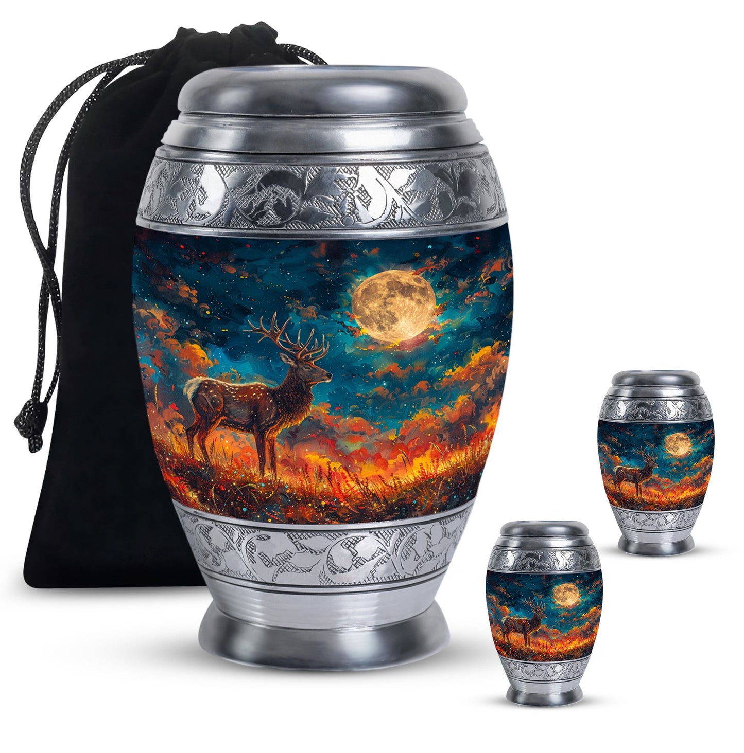 Personalized Deer Cremation Urn for Adults - 10-inch, 200 cu in - Yatskia
