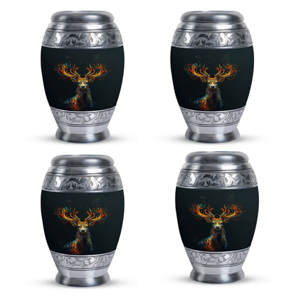 Black Personalized Deer Keepsake Urn for Human Ashes - 10-inch, 200 cu in - Yatskia