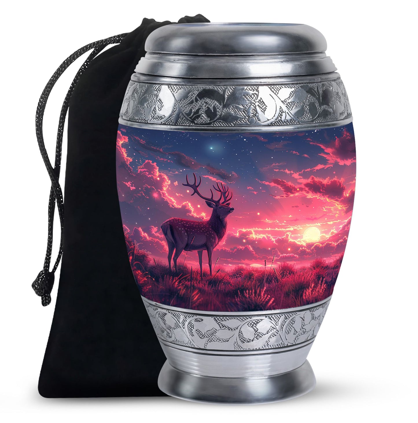 Personalized Deer Cremation Urn for Women - 10-inch, 200 cu in - Yatskia