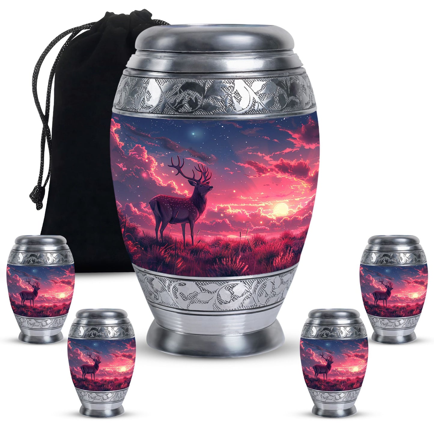 Personalized Deer Cremation Urn for Women - 10-inch, 200 cu in - Yatskia